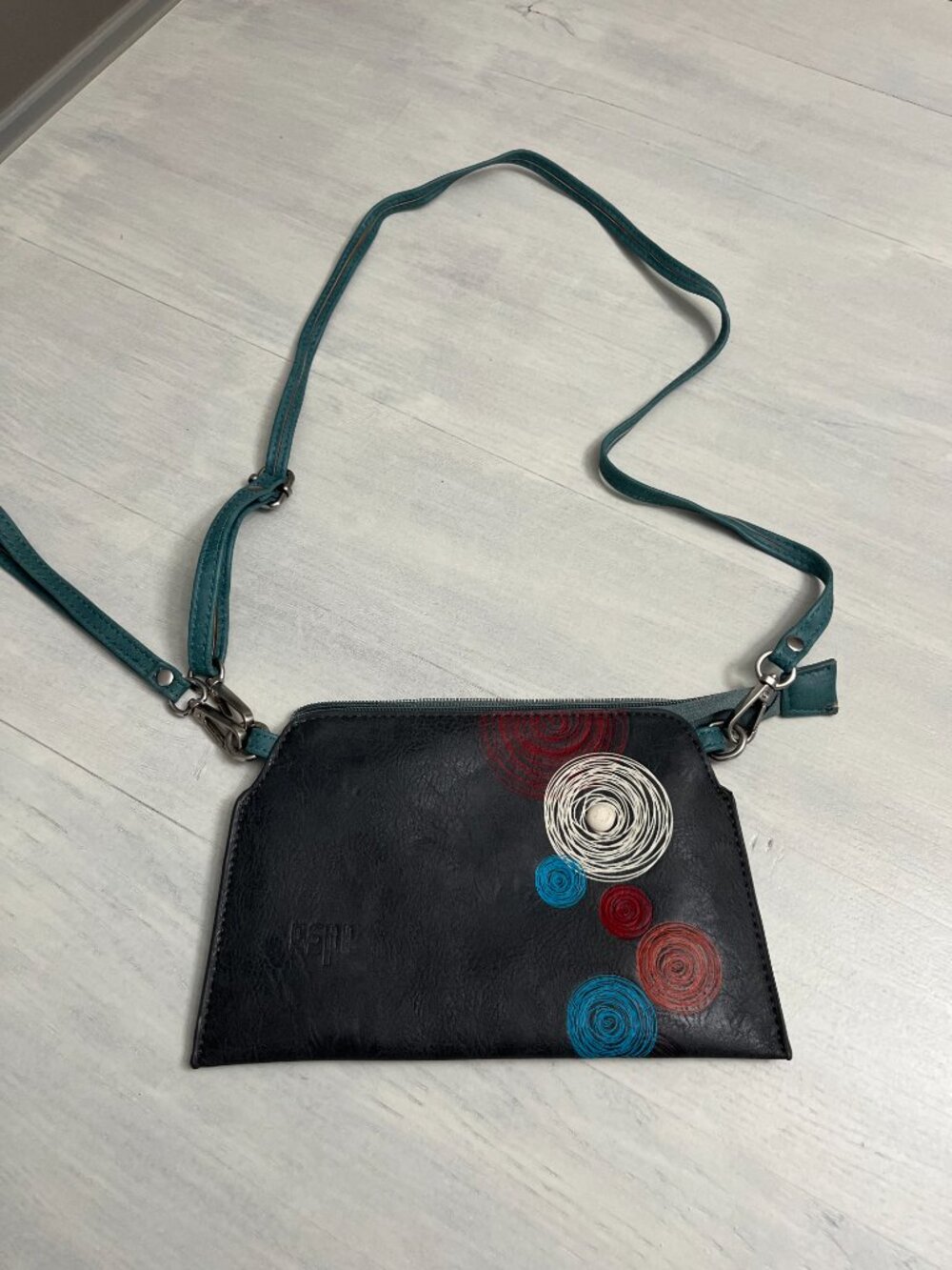 Espe Vegan Leather Crossbody Bag in Multi-Color Swirl